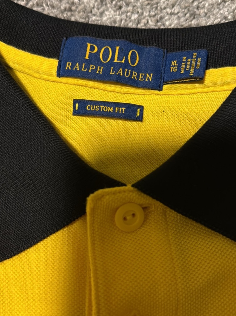 Ralph Lauren Yellow & Green Brasil Polo Shirt with Black Trim - Picture 2 of 3